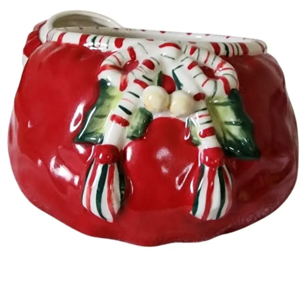 Vintage Longaberger Holiday  Ceramic Jam Bowl with Spreader - Picture 3 of 7